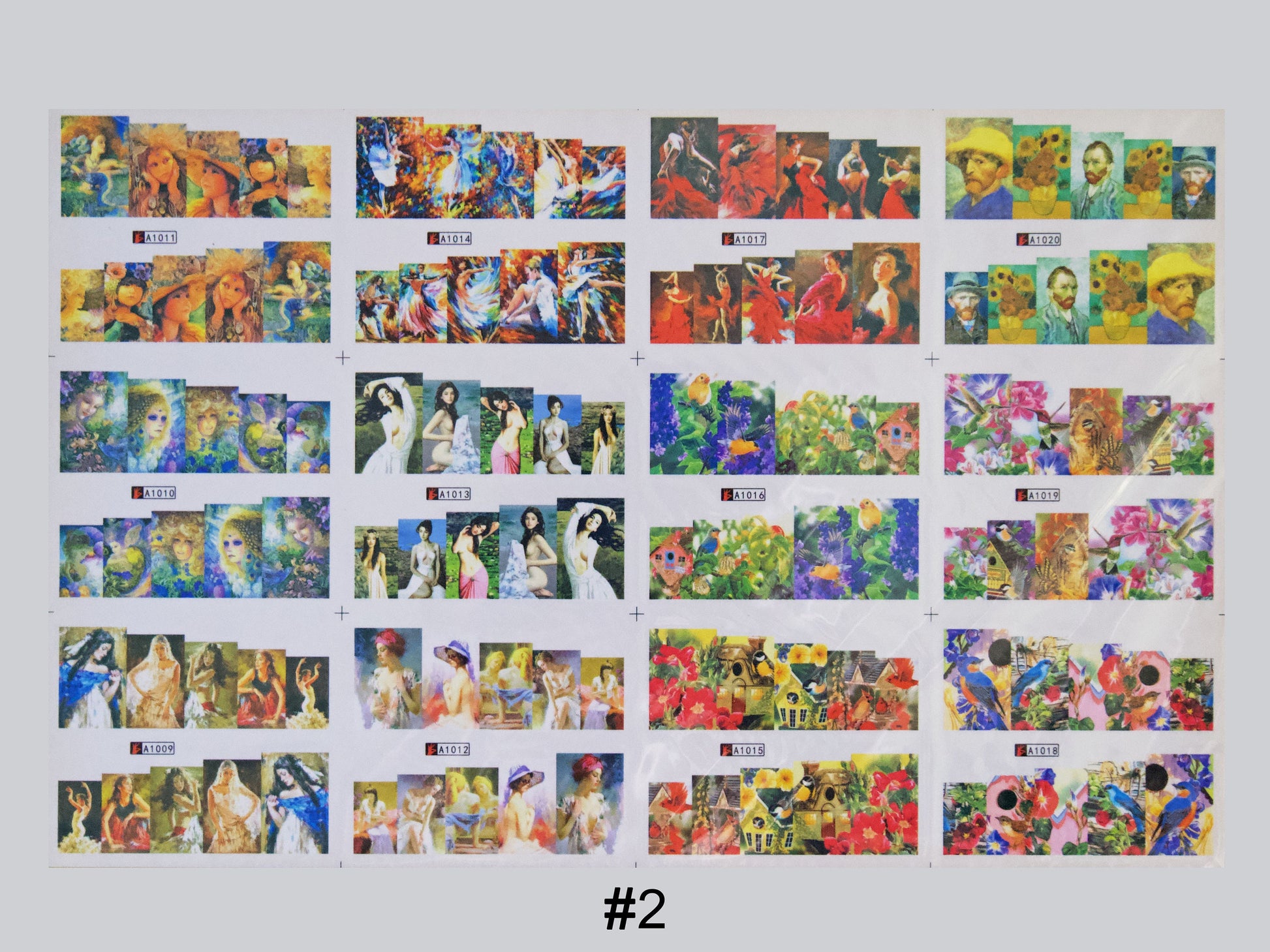 12sets Van Gogh and da Vinci Mona Lisa Water Transfer Nail Tattoo Sticker/ Famous Oil Painting Bouquet of Sunflowers Nails Stickers