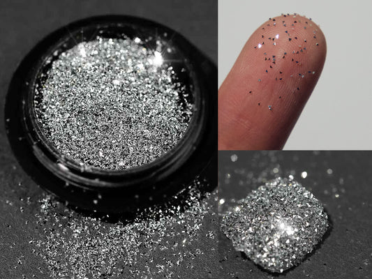 Micro Triangle Shattered Diamonds Sequins Glitters/ 0.5g Silver Diamond Burst Flash Reflective Clubbing High Light Bling Dazzle Powder