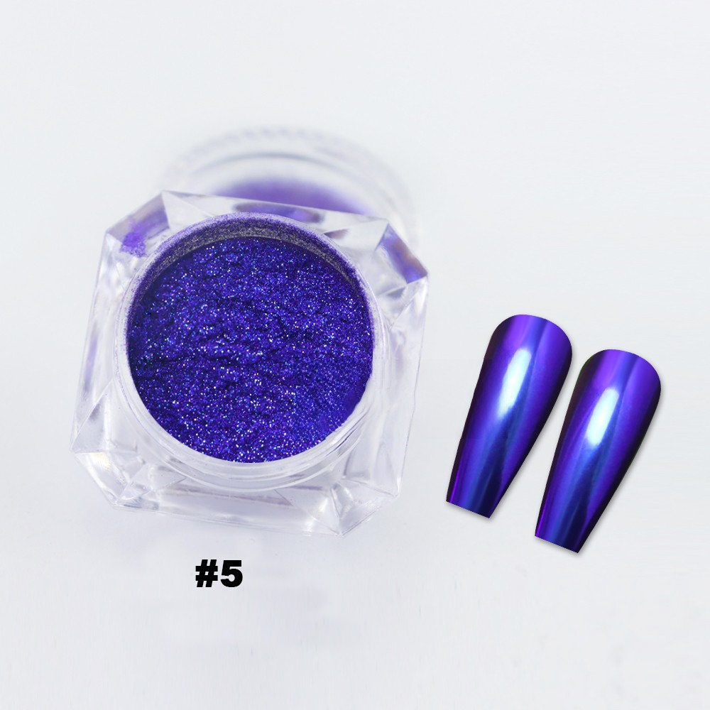 0.25g Chameleon Laser Shimmer Chrome Powder/ Ultra Fine Color Shift Pigment Powders for Nails/ Shiny Glossy Mirrored Halo Effect Nail Supply
