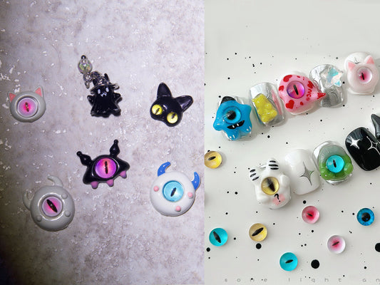Cartoon Monster Cat Eyes Nail Decals