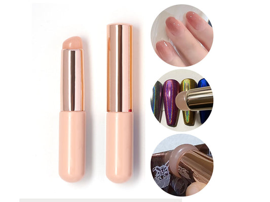 Silicone Applicator Sticks Reusable Chrome Glitter Applying Manicure Tool Silica Brush For Ombre Blush Stamper