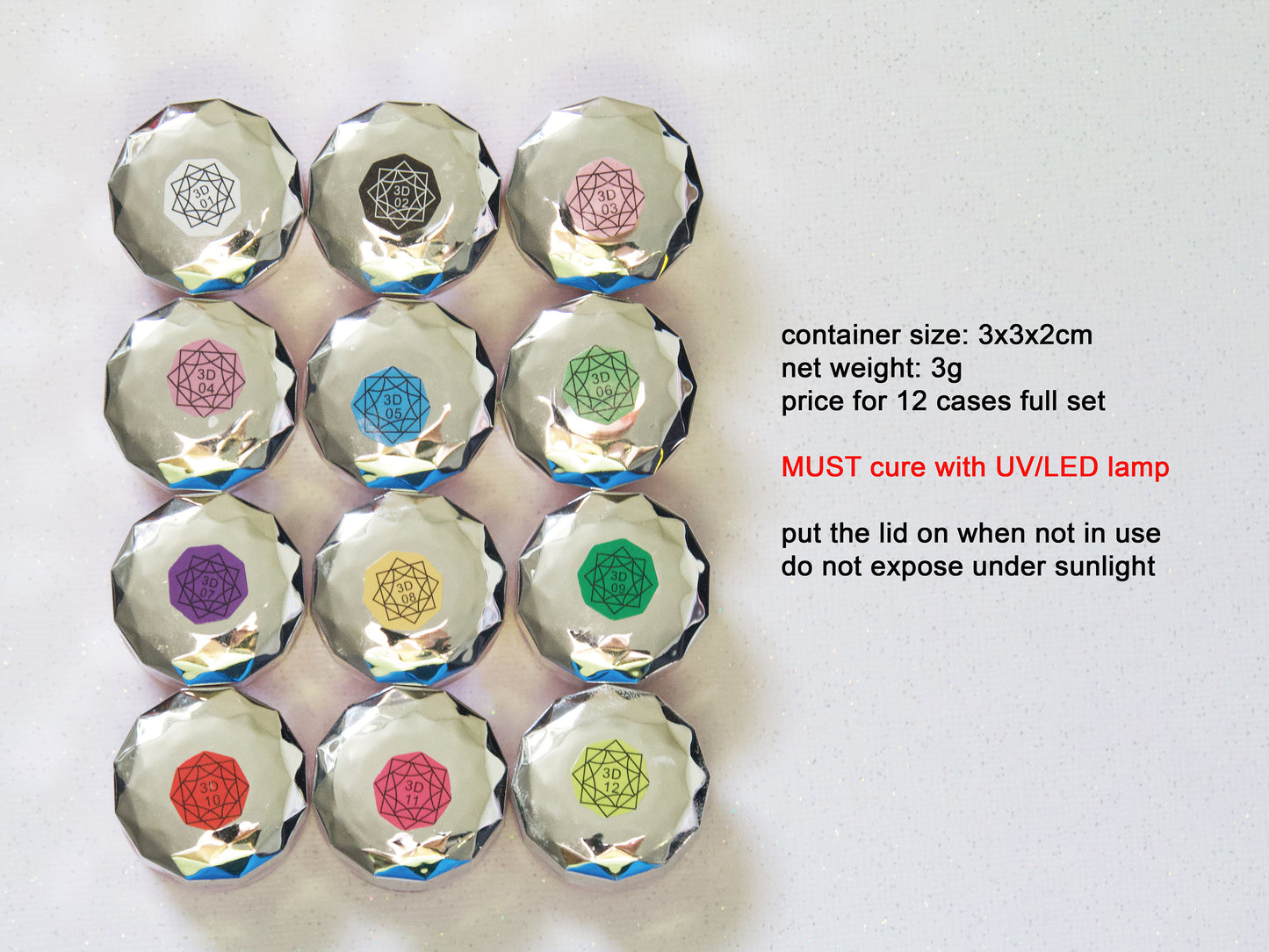 12 cases Molding Sculpture UV Gel Clay/ 4D Full Colors DIY Carving Patterns Gel/ Nail 5D Rose Carved Soak Off None Stick Solid Gels