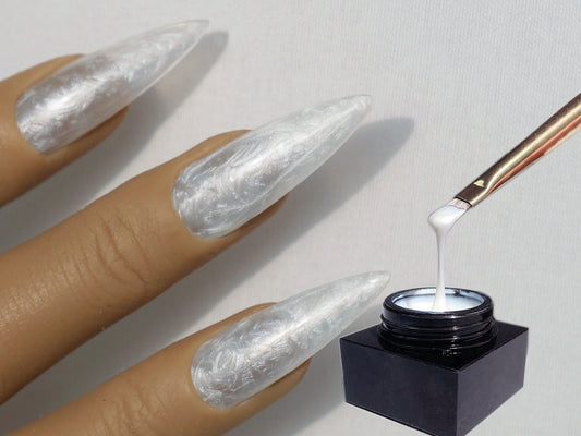 8ml White Pearly UV Gel/ Pearl Conch shells Nail UV Gel