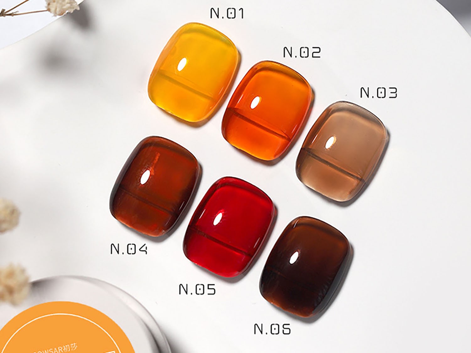 5ml Jelly Amber UV Gel / Translucent Honey Gem Amber Soak off Gel Polish Radiant Topaz Gels