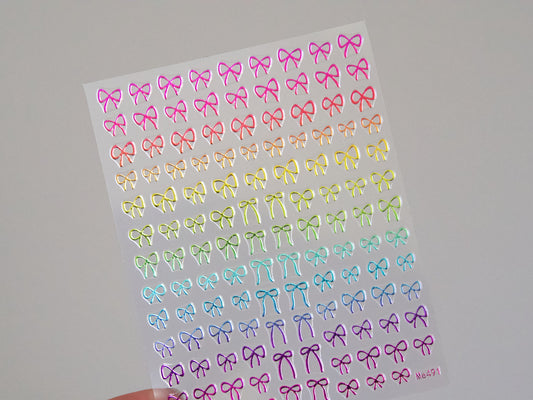 Metallic Color Bow Knot Nail Stickers/ Gilding Gold Silver Bow Tie Peel off Sticker/ Barbie Nails
